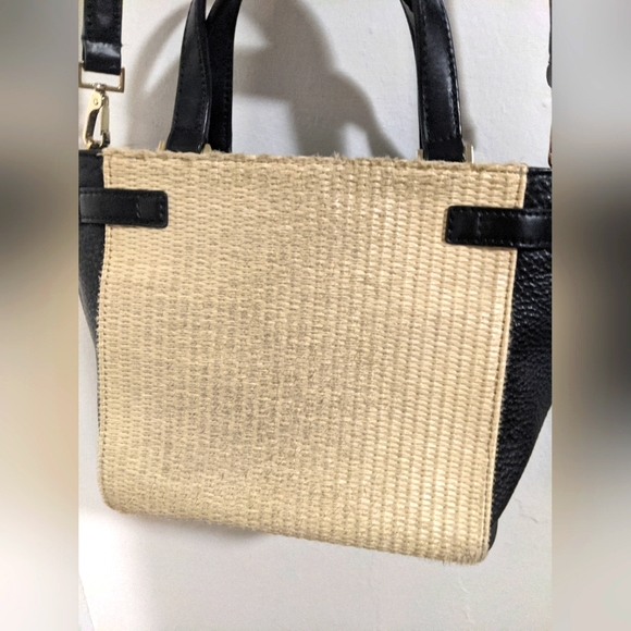 Kate Spade vintage straw & black leather purse - Picture 4 of 7